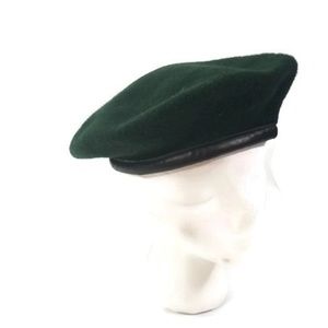 Vtg Wool Hunter Green Beret Sz M Military Style